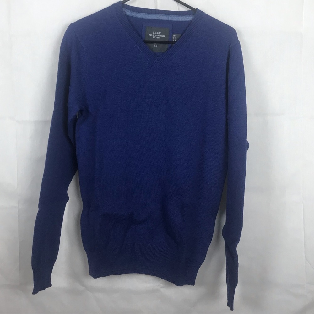 LOGG, Size Small, Blue, V Neck Sweater